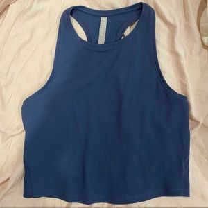 Athleta Shanti Crop Jacquard Tank in Dress Blue
